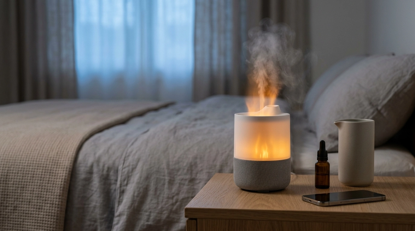 Flame Air Diffuser Humidifier: Bluetooth + White Noise