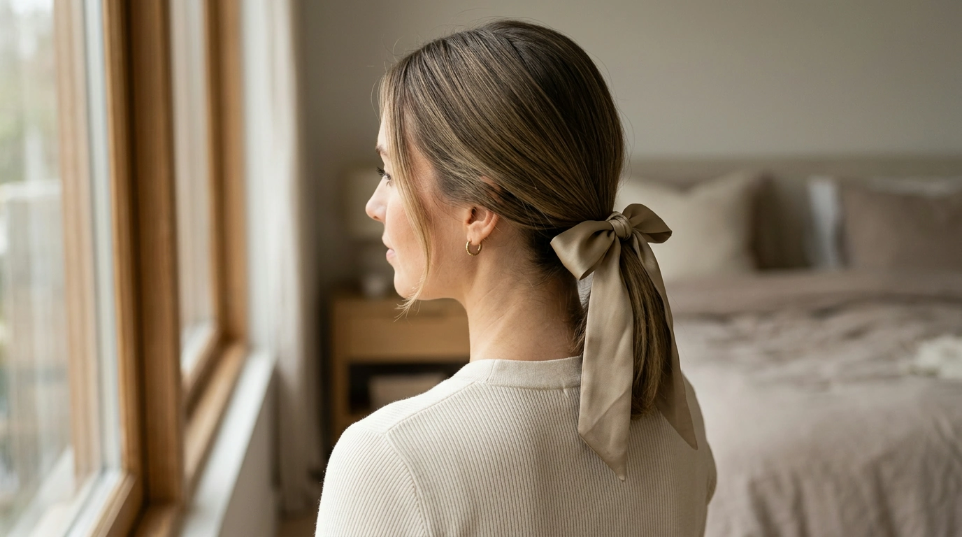 Khaki-Nude Satin Hair Ribbon: Easy Styles & Care Tips